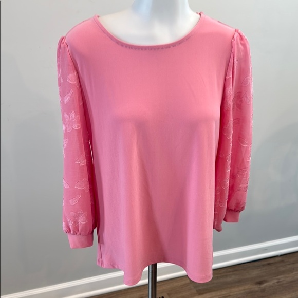 CeCe Small Pink Blouse Floral Sleeve Patterns - Picture 1 of 7